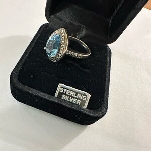 Sterling Silver Blue Ring